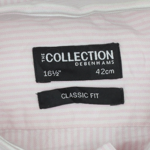 Debenhams The Collection Men’s Pink Stripe 16.5 Classic Fit Dress Shirt