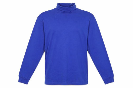 Crane Sports Men Blue Large Roll Neck Long Sleeve Stretch Top
