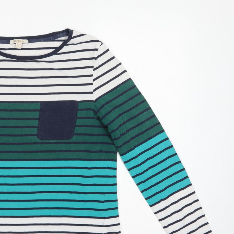 Barbour Women Multicoloured UK 12 Striped Basic Jersey Long Sleeve T-Shirt