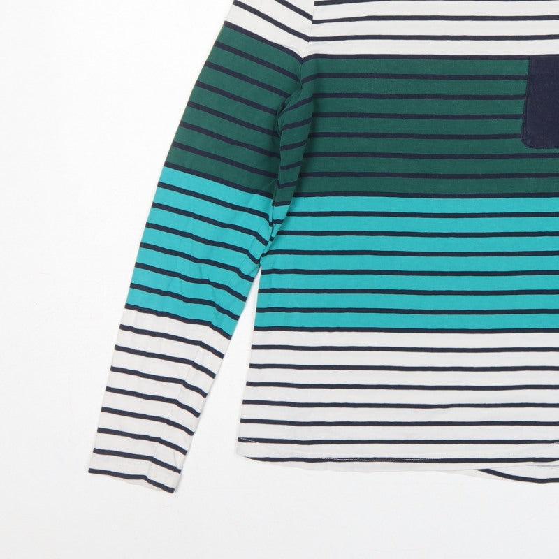 Barbour Women Multicoloured UK 12 Striped Basic Jersey Long Sleeve T-Shirt