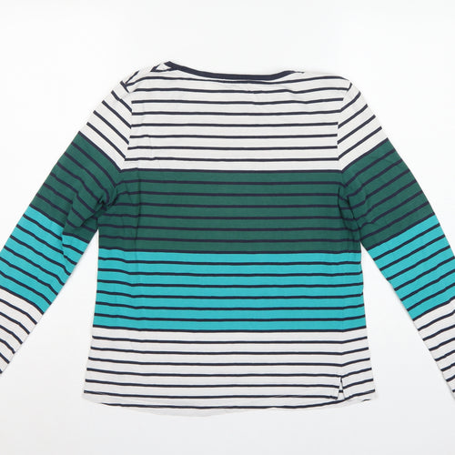 Barbour Women Multicoloured UK 12 Striped Basic Jersey Long Sleeve T-Shirt