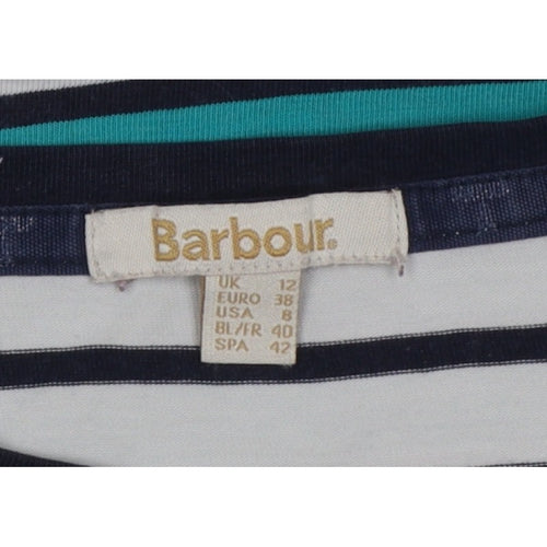 Barbour Women Multicoloured UK 12 Striped Basic Jersey Long Sleeve T-Shirt