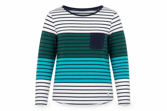 Barbour Women Multicoloured UK 12 Striped Basic Jersey Long Sleeve T-Shirt