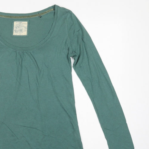 Fat Face Women’s Green Size 10 Scoop Neck Long Sleeve Basic T-Shirt