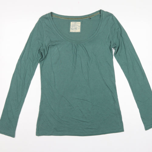 Fat Face Women’s Green Size 10 Scoop Neck Long Sleeve Basic T-Shirt