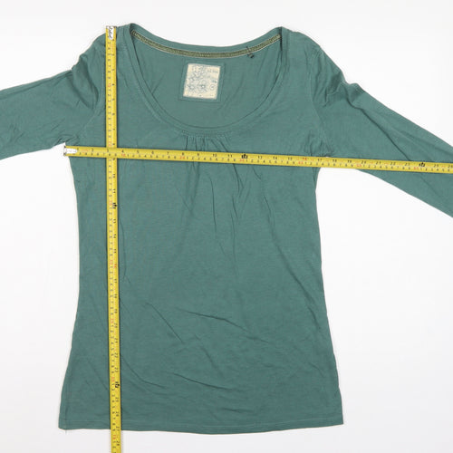 Fat Face Women’s Green Size 10 Scoop Neck Long Sleeve Basic T-Shirt