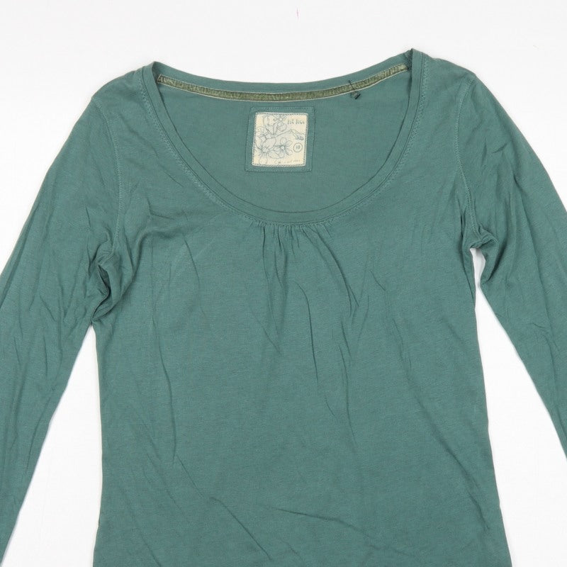 Fat Face Women’s Green Size 10 Scoop Neck Long Sleeve Basic T-Shirt