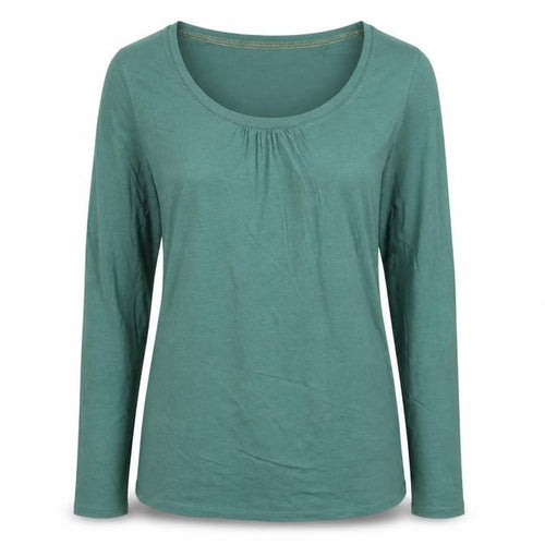 Fat Face Women’s Green Size 10 Scoop Neck Long Sleeve Basic T-Shirt