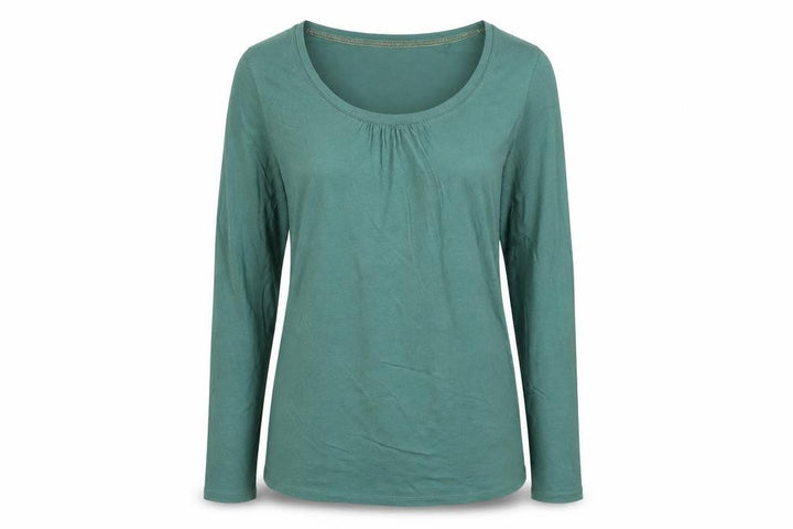 Fat Face Women’s Green Size 10 Scoop Neck Long Sleeve Basic T-Shirt