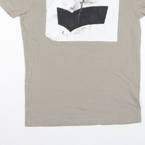 GAS Men’s Beige M Graphic Art Crew Neck Short Sleeve T-Shirt