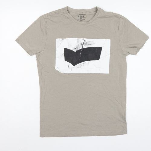 GAS Men’s Beige M Graphic Art Crew Neck Short Sleeve T-Shirt