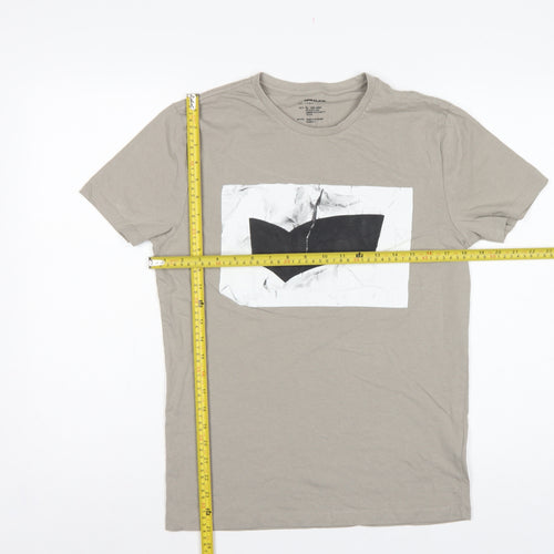 GAS Men’s Beige M Graphic Art Crew Neck Short Sleeve T-Shirt