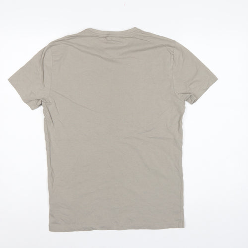 GAS Men’s Beige M Graphic Art Crew Neck Short Sleeve T-Shirt