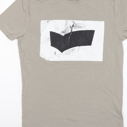 GAS Men’s Beige M Graphic Art Crew Neck Short Sleeve T-Shirt