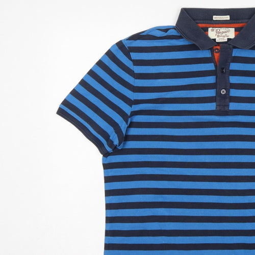 Original Penguin Men’s Blue Striped Heritage Slim Fit Cotton Polo M