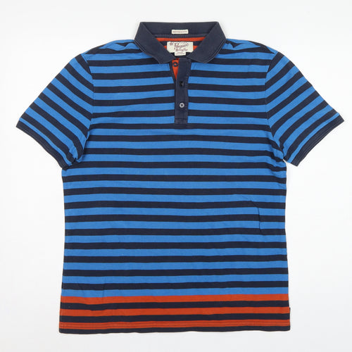 Original Penguin Men’s Blue Striped Heritage Slim Fit Cotton Polo M