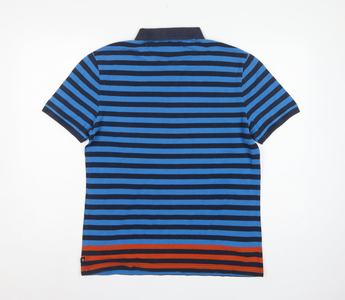 Original Penguin Men’s Blue Striped Heritage Slim Fit Cotton Polo M