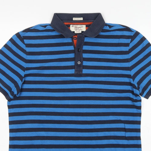 Original Penguin Men’s Blue Striped Heritage Slim Fit Cotton Polo M