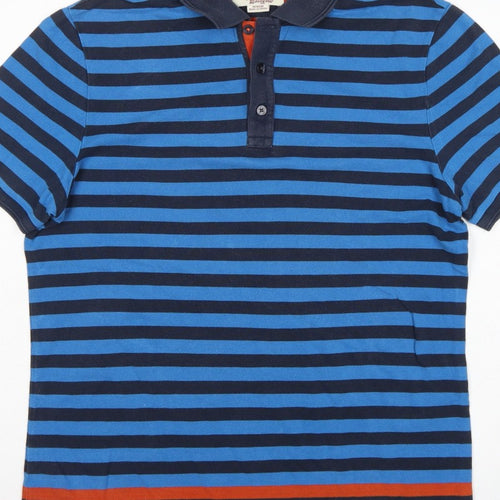 Original Penguin Men’s Blue Striped Heritage Slim Fit Cotton Polo M