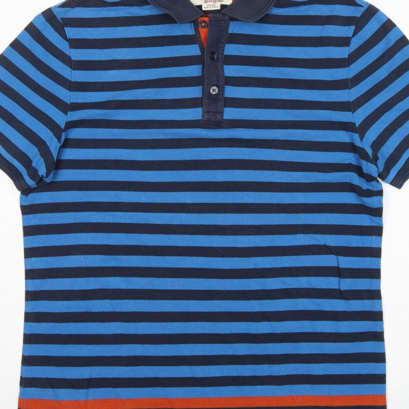 Original Penguin Men’s Blue Striped Heritage Slim Fit Cotton Polo M