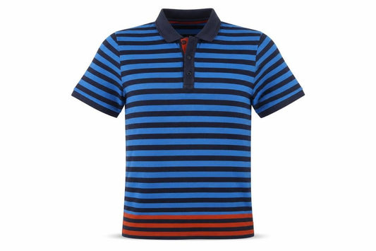 Original Penguin Men’s Blue Striped Heritage Slim Fit Cotton Polo M