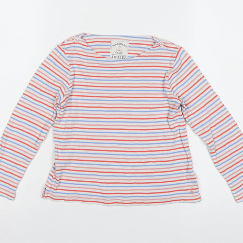 Joules Girls Multicoloured Striped Cotton Long Sleeve Basic Top 7 Years
