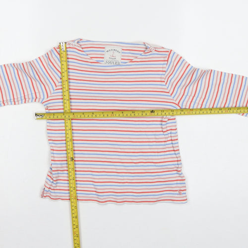 Joules Girls Multicoloured Striped Cotton Long Sleeve Basic Top 7 Years