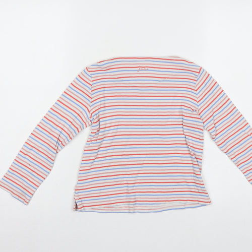 Joules Girls Multicoloured Striped Cotton Long Sleeve Basic Top 7 Years