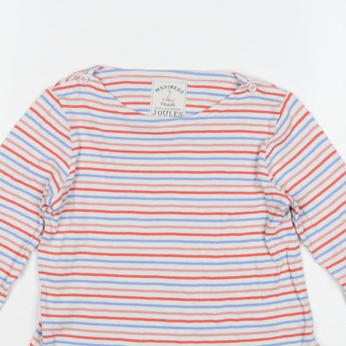 Joules Girls Multicoloured Striped Cotton Long Sleeve Basic Top 7 Years
