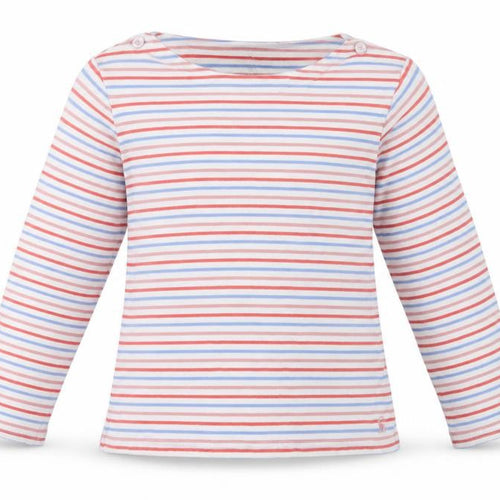 Joules Girls Multicoloured Striped Cotton Long Sleeve Basic Top 7 Years