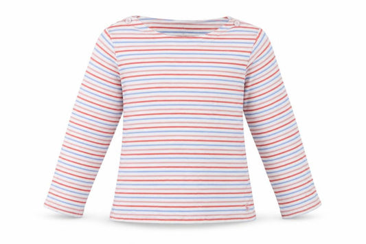 Joules Girls Multicoloured Striped Cotton Long Sleeve Basic Top 7 Years