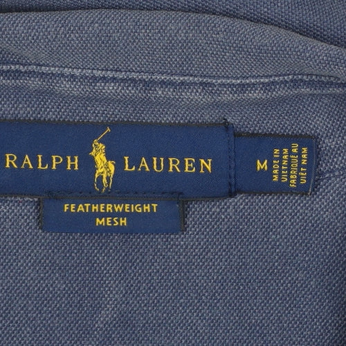 Ralph Lauren Men Blue M Featherweight Mesh Cotton Button-Up Shirt