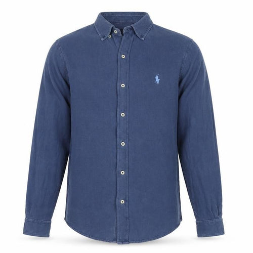 Ralph Lauren Men Blue M Featherweight Mesh Cotton Button-Up Shirt