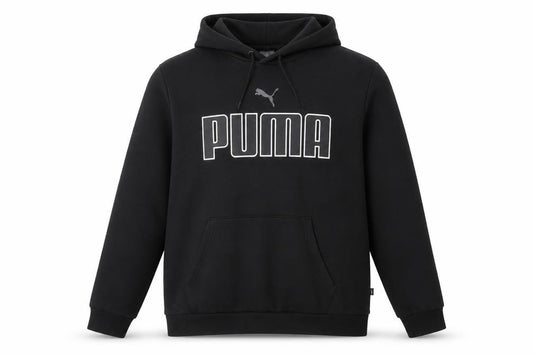 Puma Men’s Black 2XL Pullover Hoodie Logo Graphic Print Pockets
