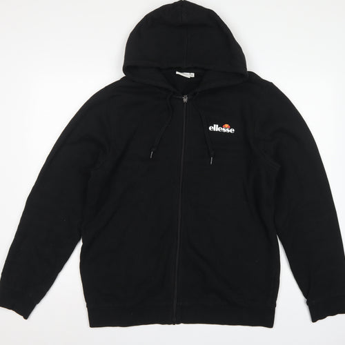 Ellesse Men’s Black XL Full Zip Logo Hoodie Cotton Fleece