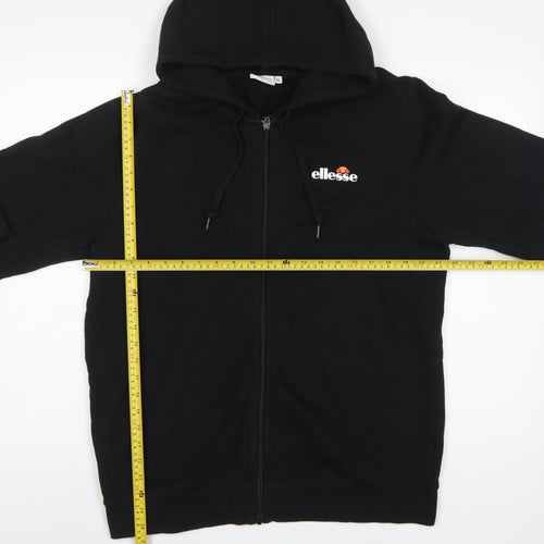 Ellesse Men’s Black XL Full Zip Logo Hoodie Cotton Fleece