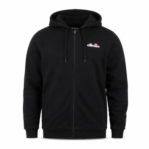 Ellesse Men’s Black XL Full Zip Logo Hoodie Cotton Fleece