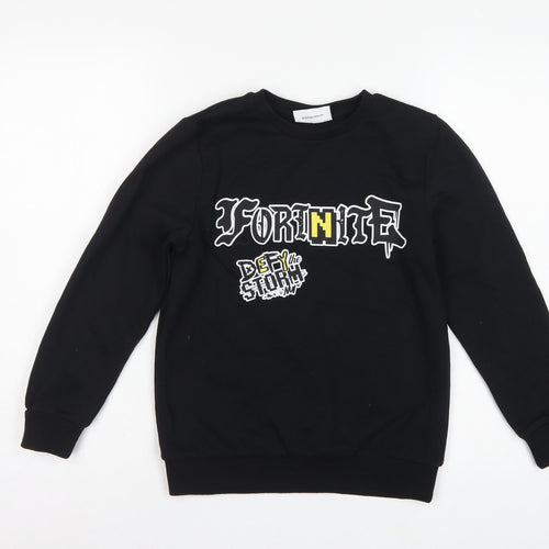 Fortnite Boys Black M Pullover Sweatshirt Graphic Print Long Sleeve