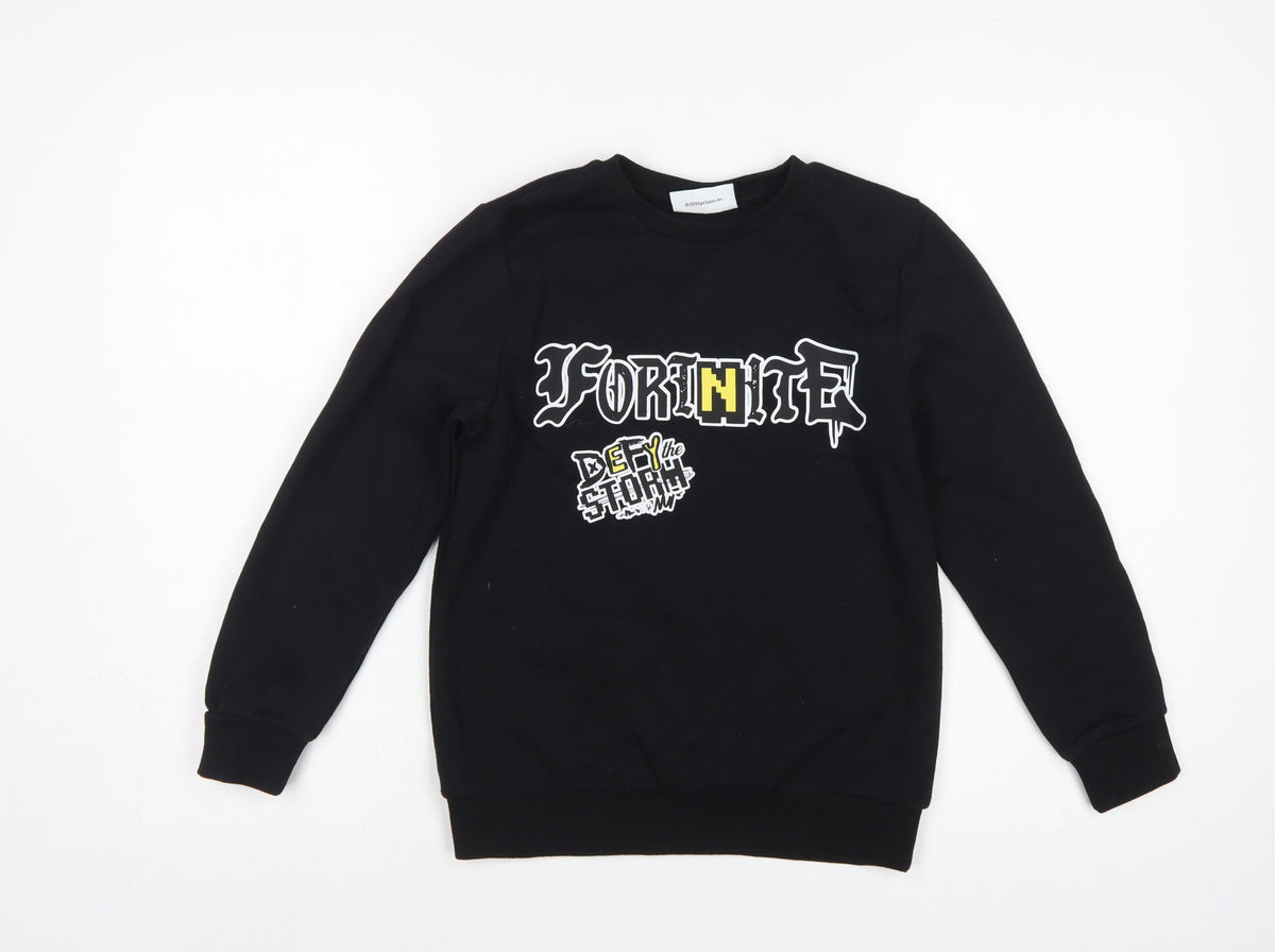 Fortnite Boys Black M Pullover Sweatshirt Graphic Print Long Sleeve