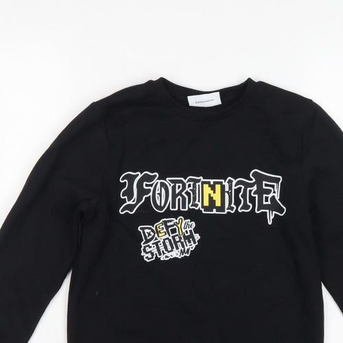 Fortnite Boys Black M Pullover Sweatshirt Graphic Print Long Sleeve