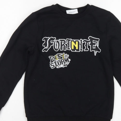 Fortnite Boys Black M Pullover Sweatshirt Graphic Print Long Sleeve
