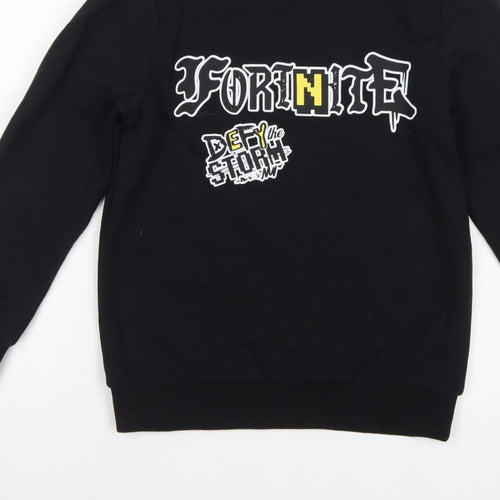 Fortnite Boys Black M Pullover Sweatshirt Graphic Print Long Sleeve