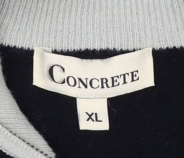 Additional view of Concrete Men’s Black Grey Argyle Full Zip Wool Jumper XL