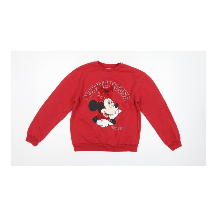 George Girls Red Minnie Mouse Sequin Sweatshirt 12-13 Years Pullover
