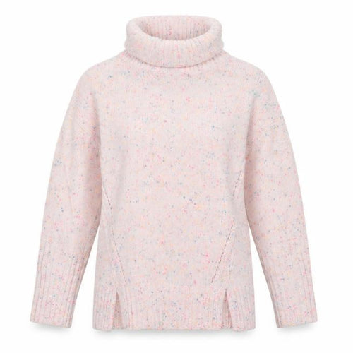 Oliver Bonas Women Pink Speckled Roll Neck Jumper UK 8 Long Sleeve Knit