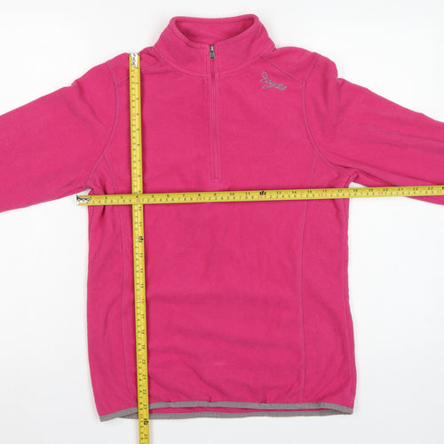 Tog24 Women's Pink UK 10-12 Pullover 1/4 Zip Fleece Sweatshirt
