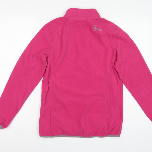 Tog24 Women's Pink UK 10-12 Pullover 1/4 Zip Fleece Sweatshirt