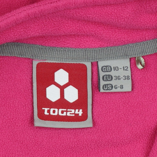 Tog24 Women's Pink UK 10-12 Pullover 1/4 Zip Fleece Sweatshirt