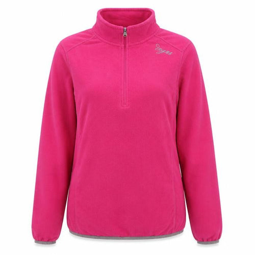 Tog24 Women's Pink UK 10-12 Pullover 1/4 Zip Fleece Sweatshirt
