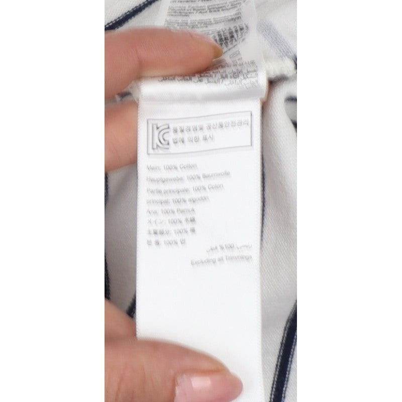 Joules Women White Navy Stripe Sequin Christmas Pudding Jersey Top UK 12